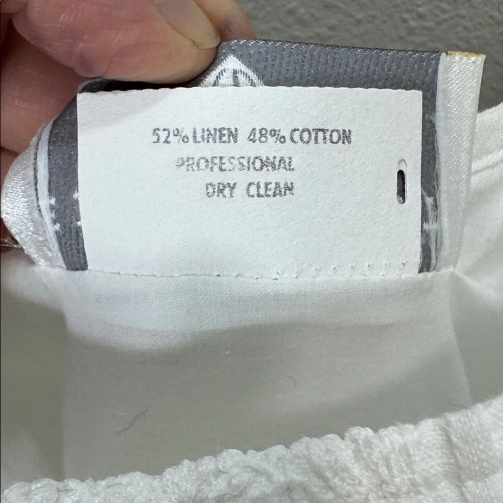 Eileen West vintage dropped waist White Midi slip Dress cotton linen blend - Picture 10 of 11